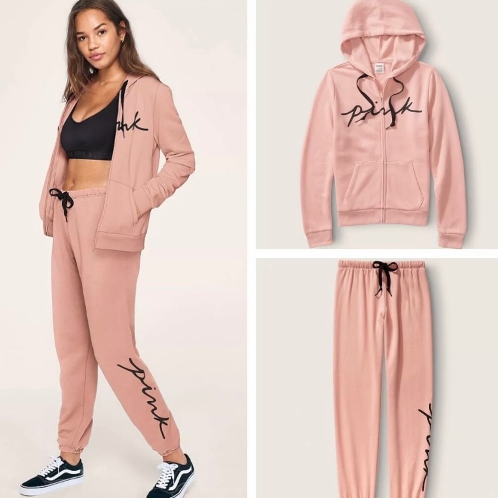Brand new Victoria secret pink hoodie jogger set sweatsuit set
